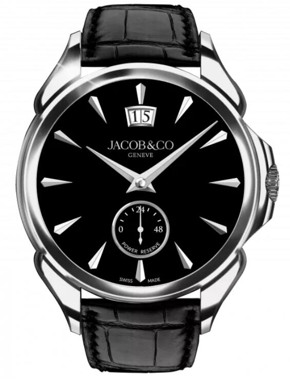 Jacob & Co PALATIAL CLASSIC MANUAL BIG DATE - STAINLESS STEEL (ONYX BLACK) PC400.10.AA.AE.ABALA Replica watch